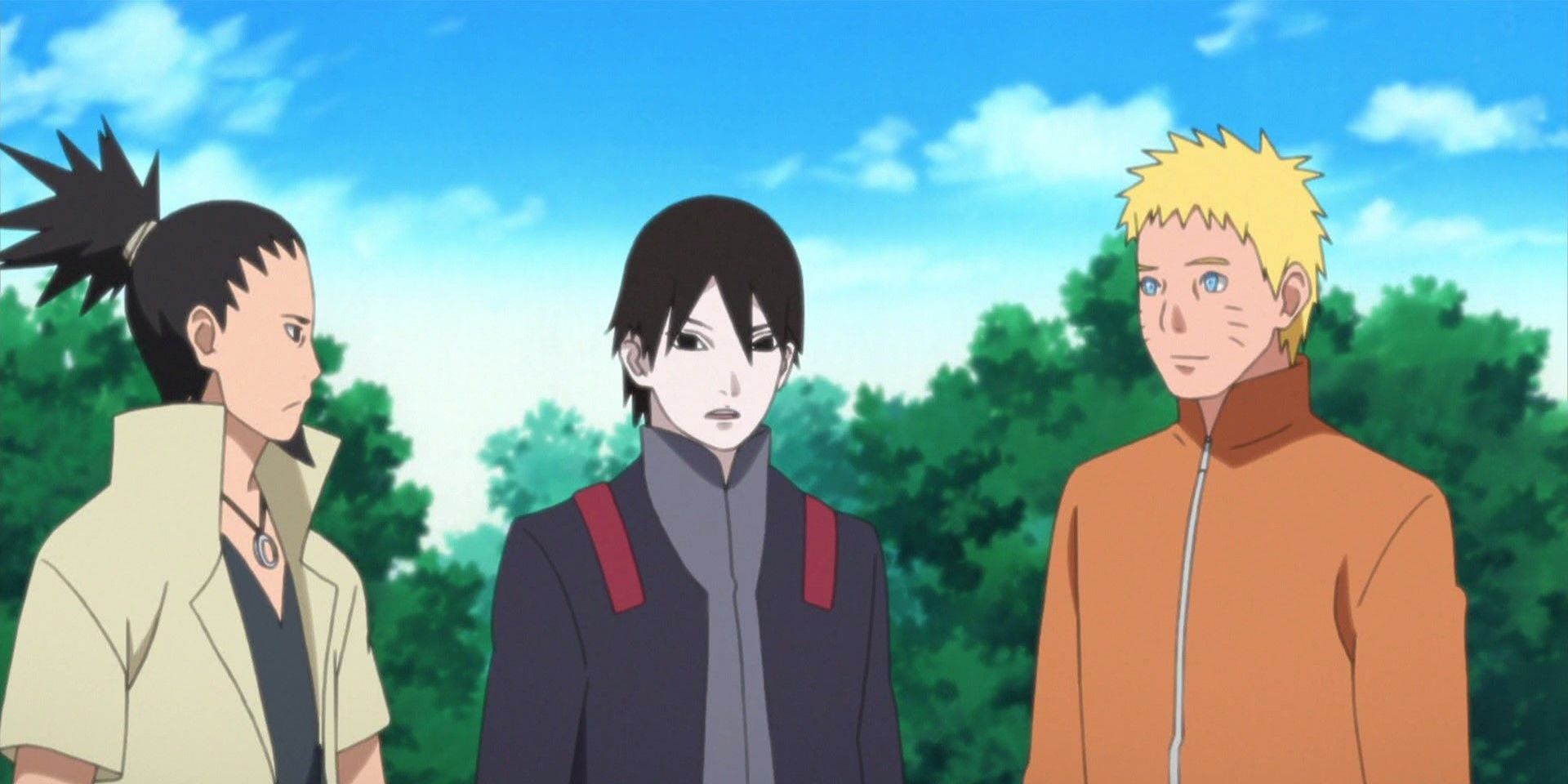Sai, Shikamaru and Naruto all together in Boruto.