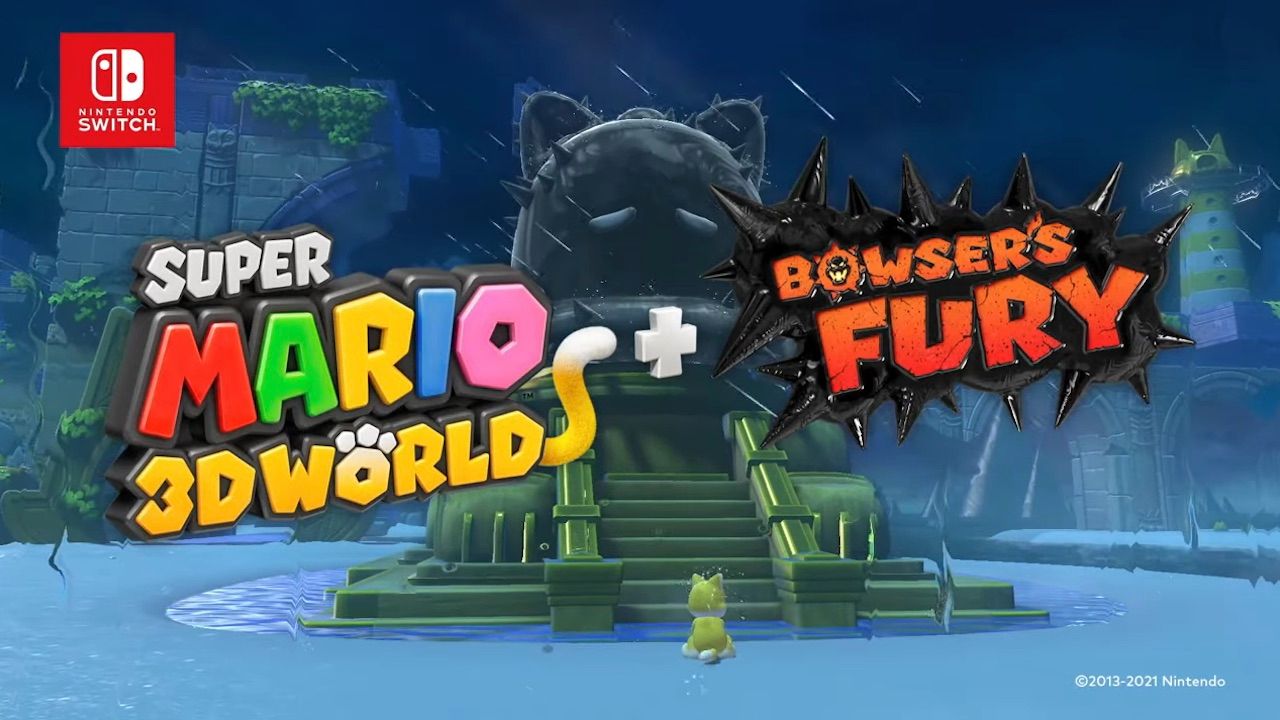 Title screen of Super Mario 3D World + Bowser's Fury