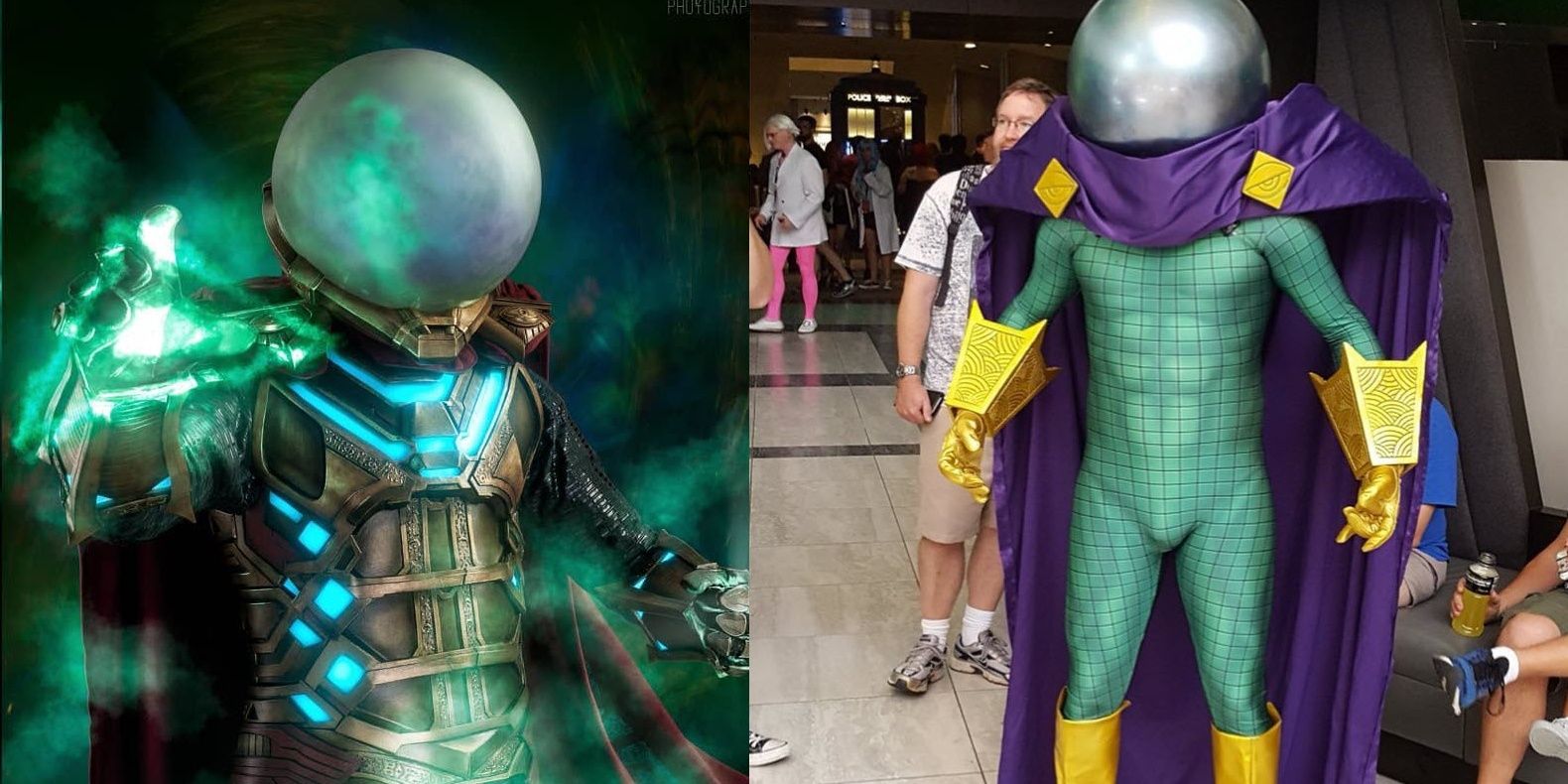 marvel spider man villain mysterio cosplay Quentin Beck far from home and classic costume