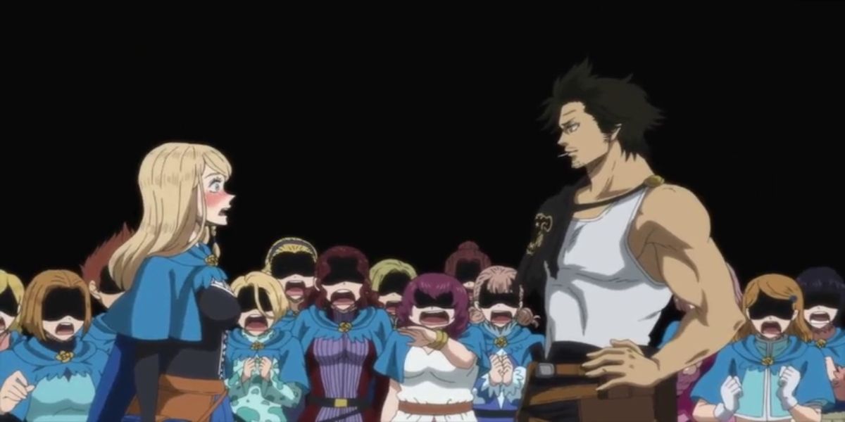 Black Clover: Yami And Charlotte talking While Her Squad Members Watch In Horror