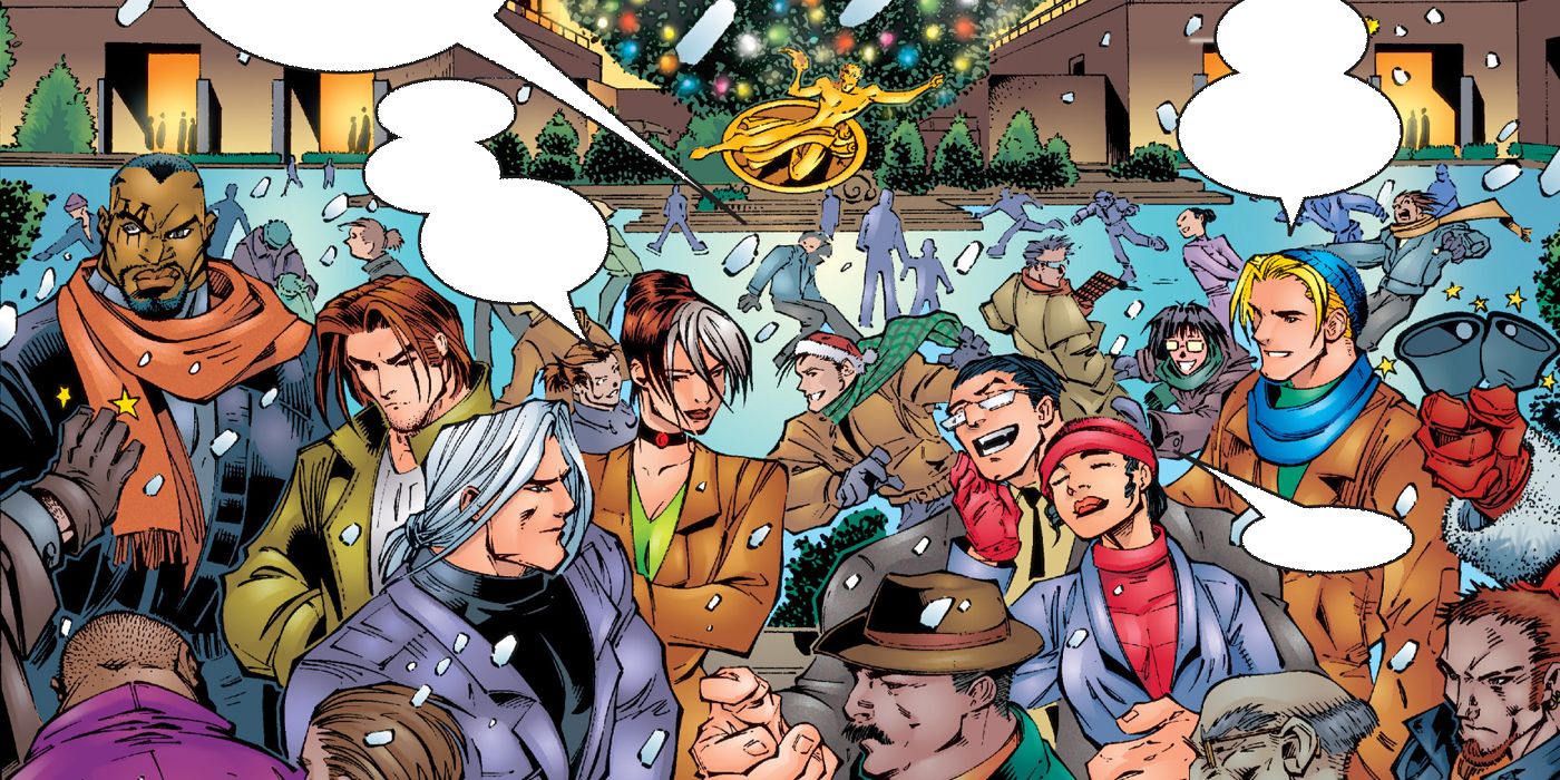 X-Men Rockefeller Plaza comic
