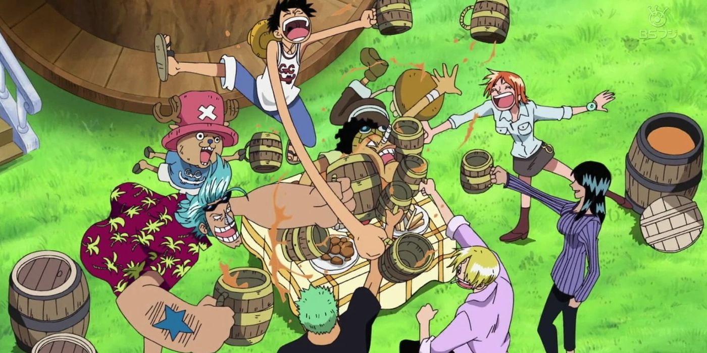 One Piece: The Straw Hat Crew Parties Pre Time-Skip On The Ship