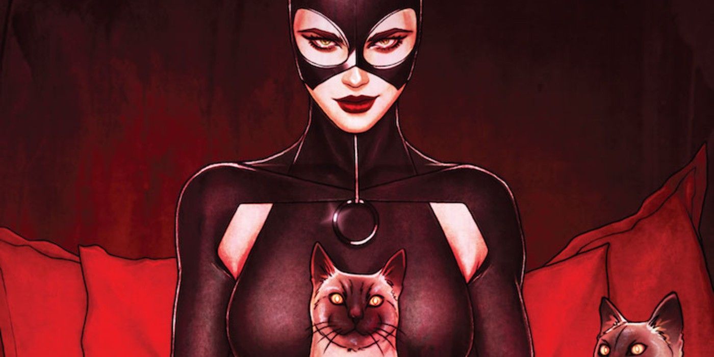 Catwoman 26 cover feature Selina Kyle Surrounded By Cats