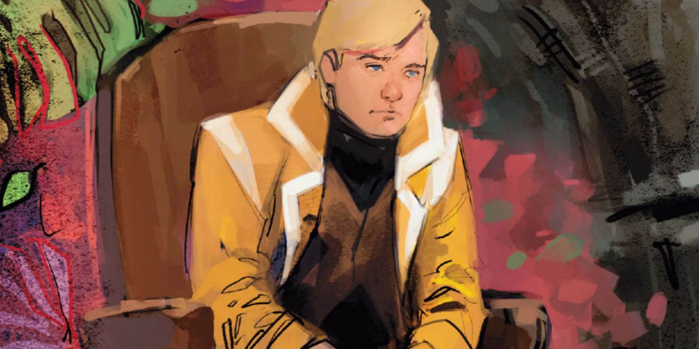 Cypher of the New Mutants from X of Swords sitting in a pensive mood