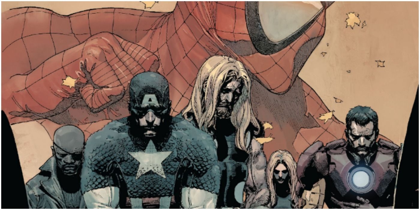 Os Ultimates lamentam a morte do Ultimate Spider-Man.