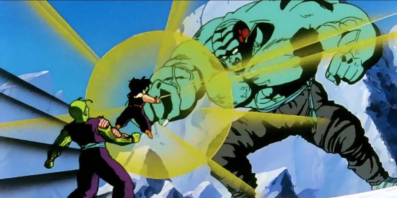 Piccolo and Gohan take on Super Garlic Jr in Dragon Ball Z