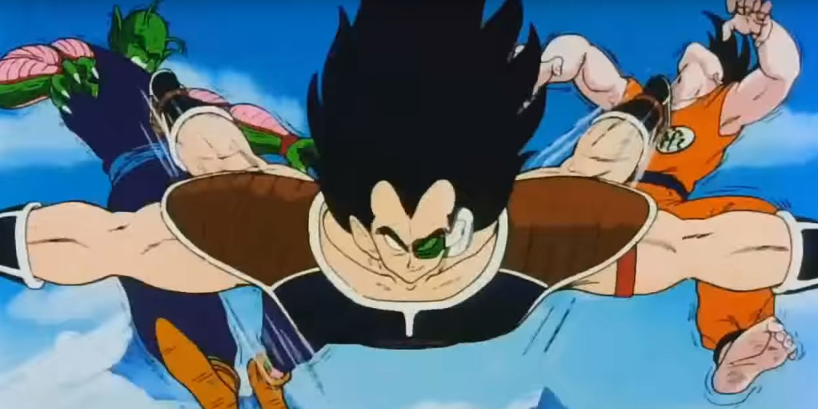 Dragon Ball Raditz Kicks Piccolo And Goku