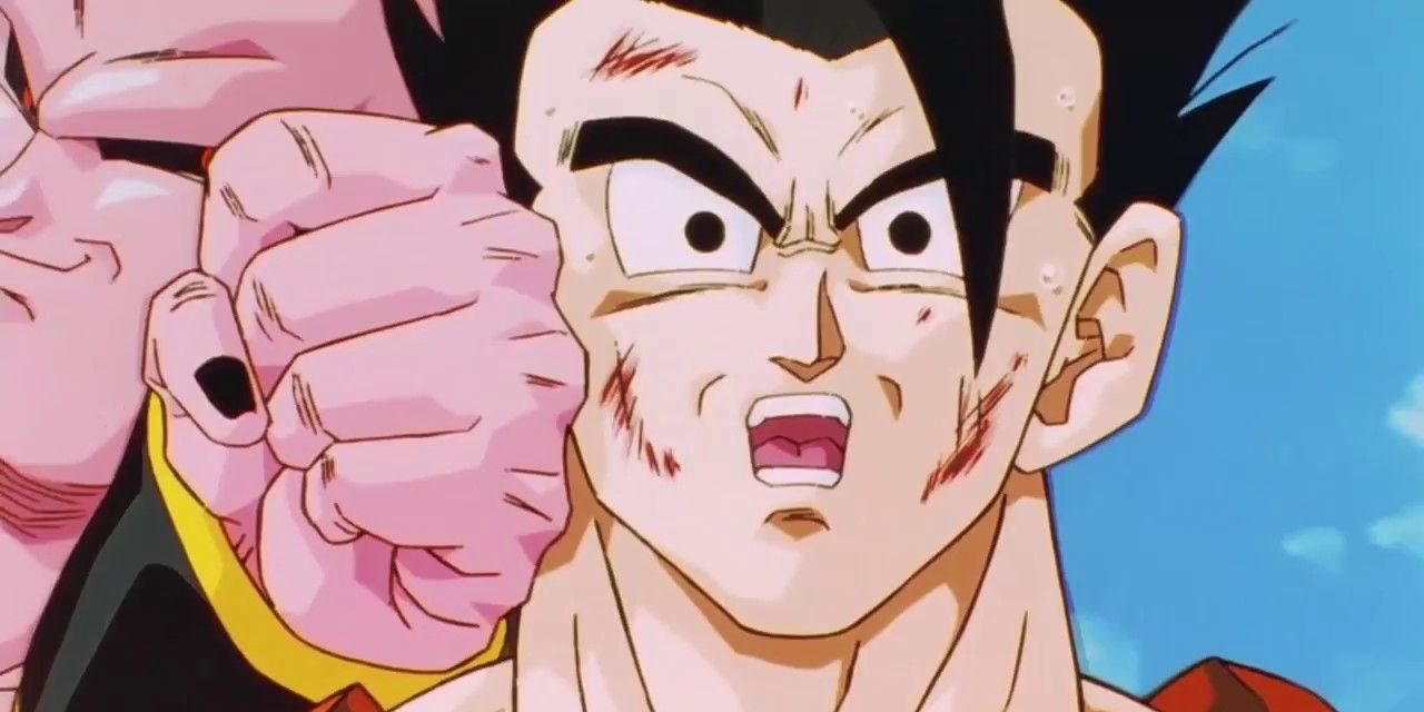 Anime Dragon Ball Super Buu Punches Gohan