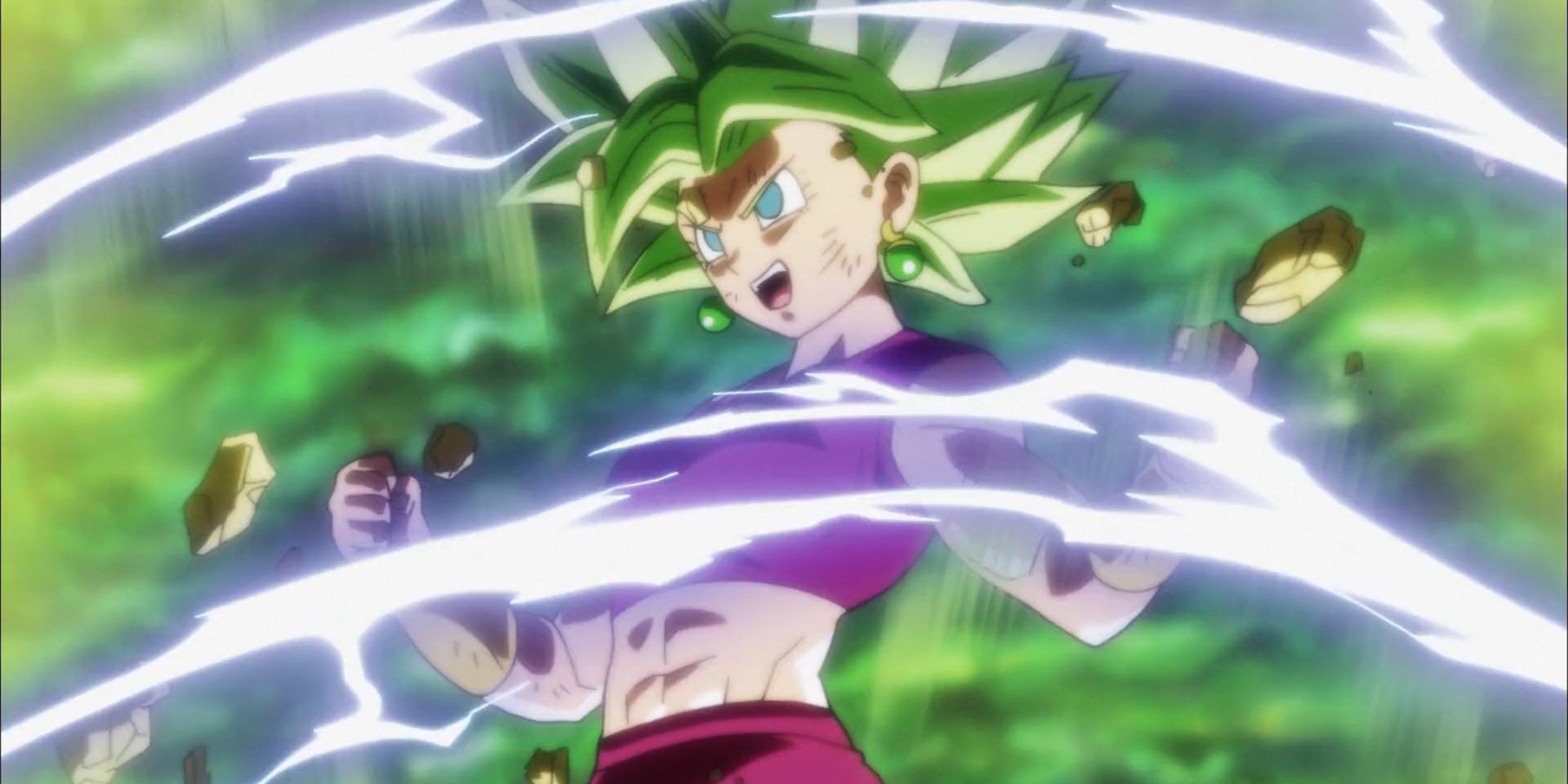 Kefla shows off her new Super Saiyan 2 strength in Dragon Ball Super's Tournament of Power