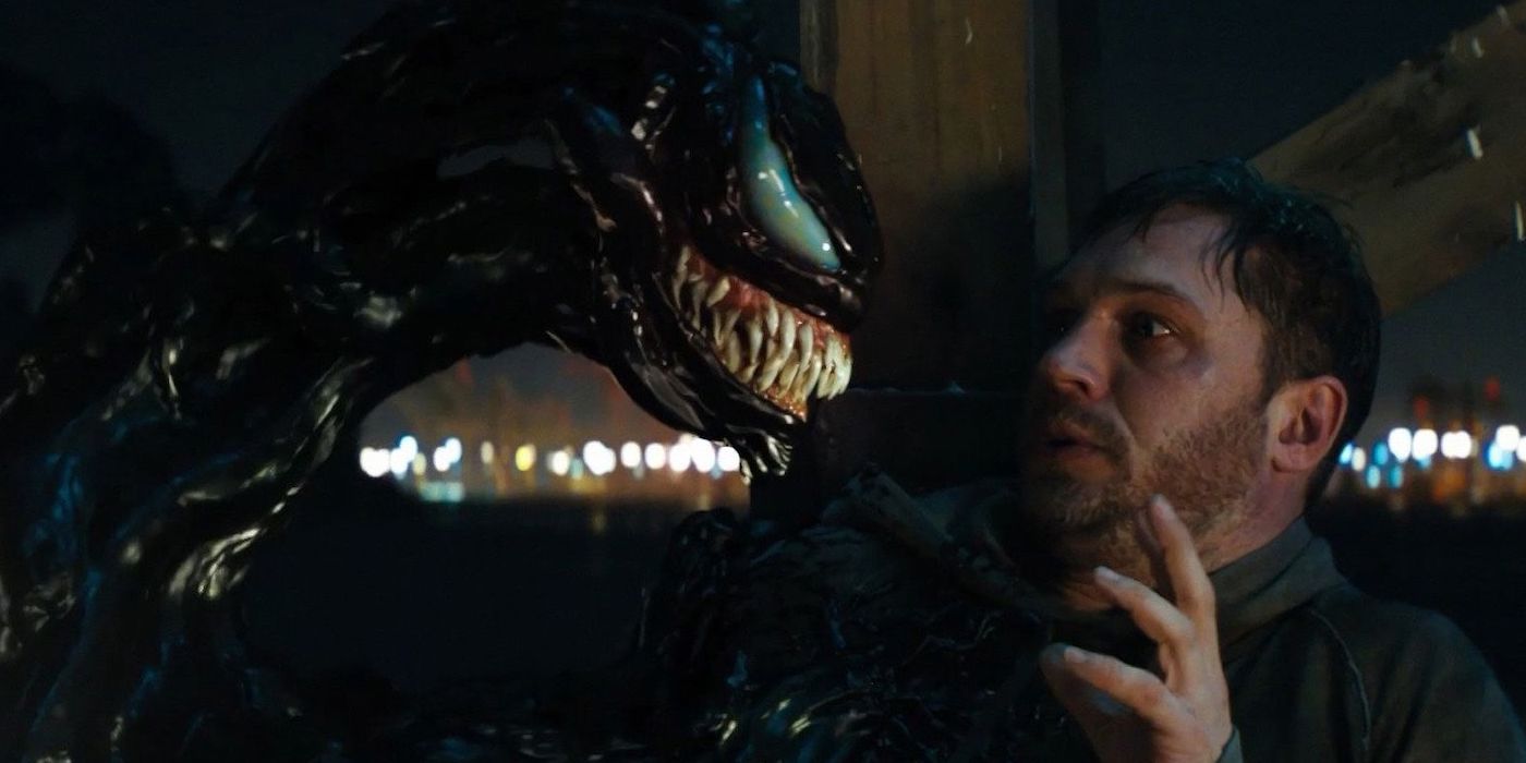 Eddie Brock talking to the Venom symbiote