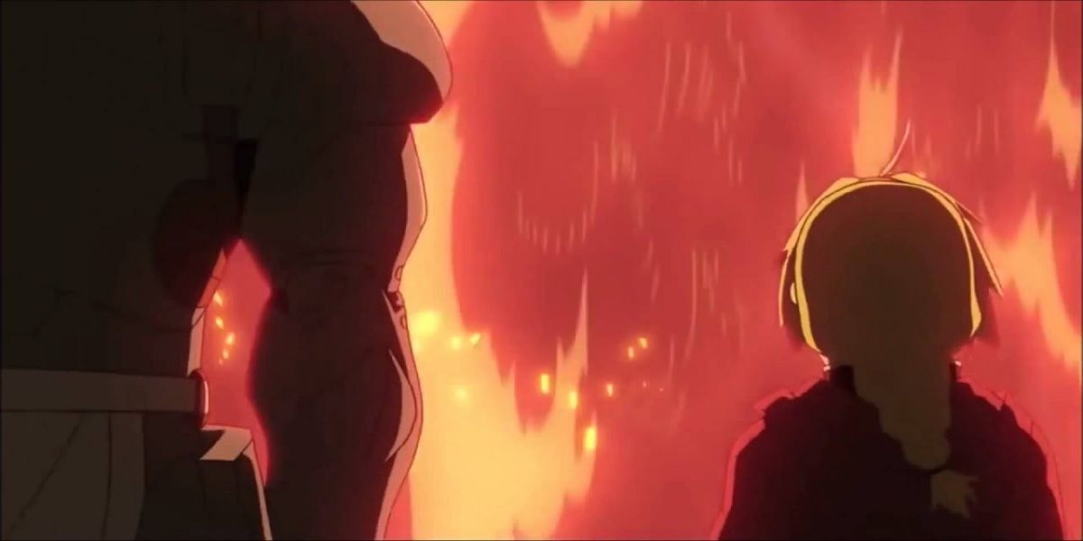 ed and al burning down their home fullmetal alchemist