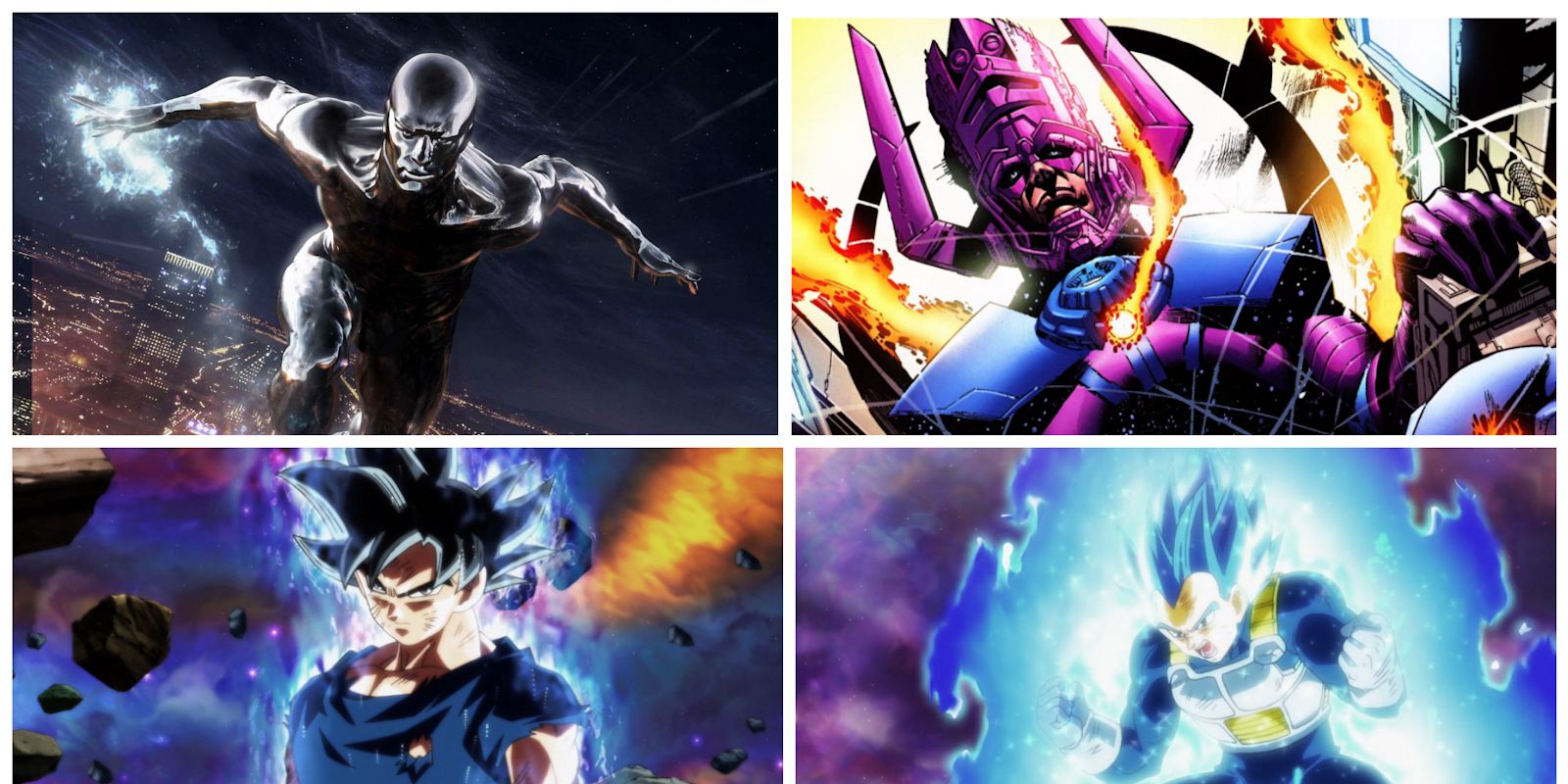 Ultra Instinct Goku And Super Saiyan Blue Vegeta Vs Galactus And Silver  Surfer: Who Would Win?