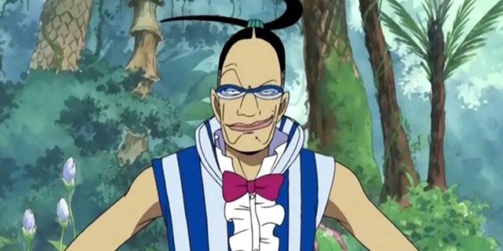 Galdino smirks knowingly in One Piece.