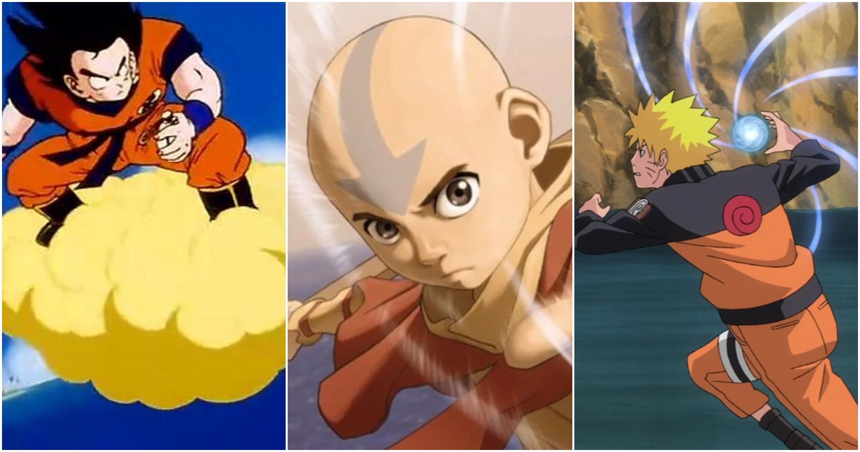 Goku, Aang, Naruto Airbenders