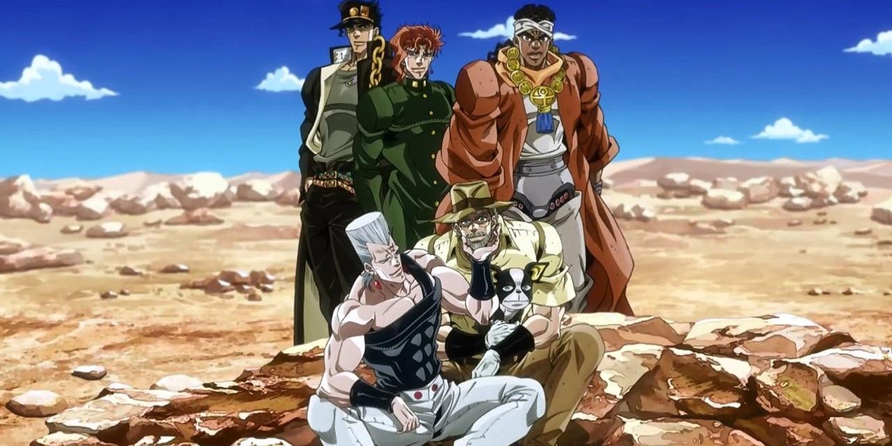 Group photo in Stardust Crusaders after arriving in Egypt.