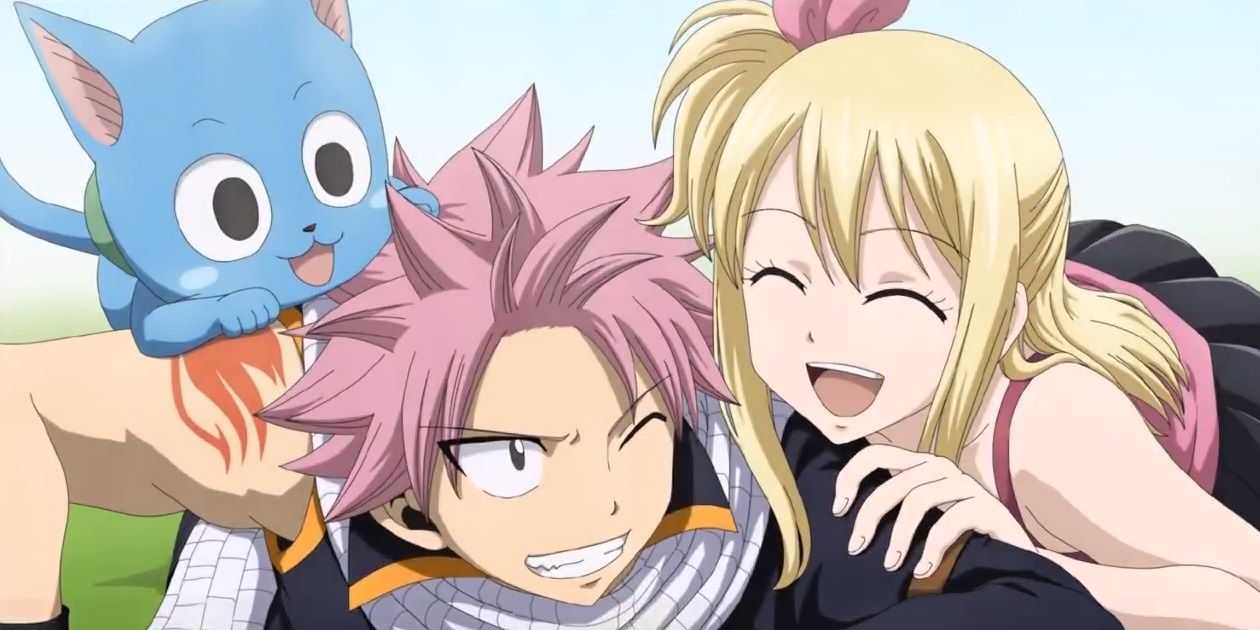 lucy, natsu, and happy are together in fairy tail