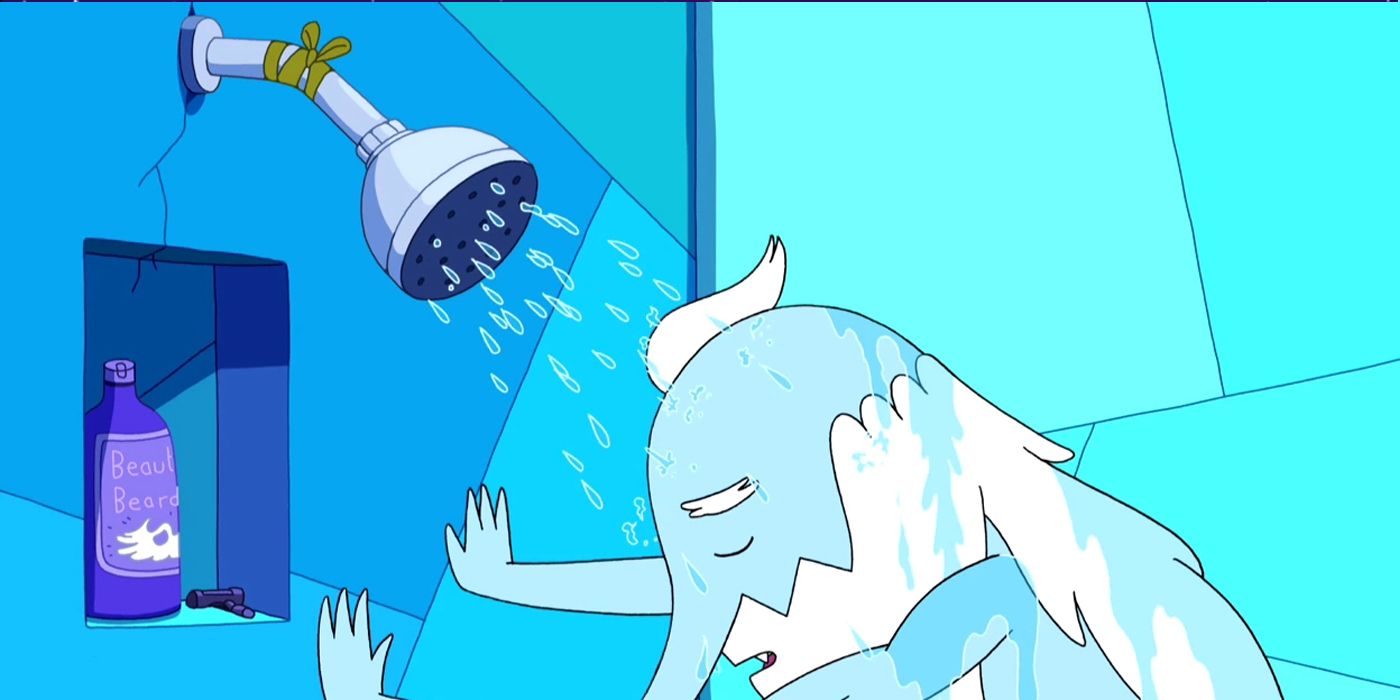 The Ice-King Taking A Depressing Shower