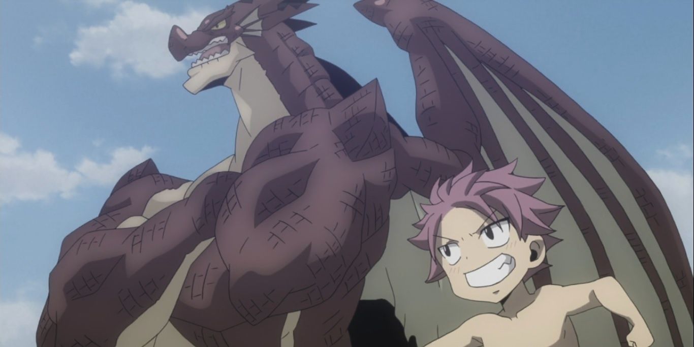 Igneel and young Natsu Bonding in Fairy Tail