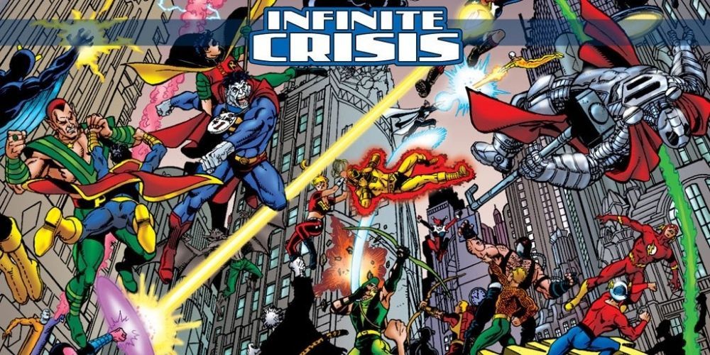 DC's heroes and villains fight in Infinite Crisis.
