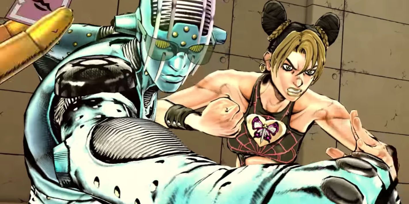 jolyne and stone free attacking