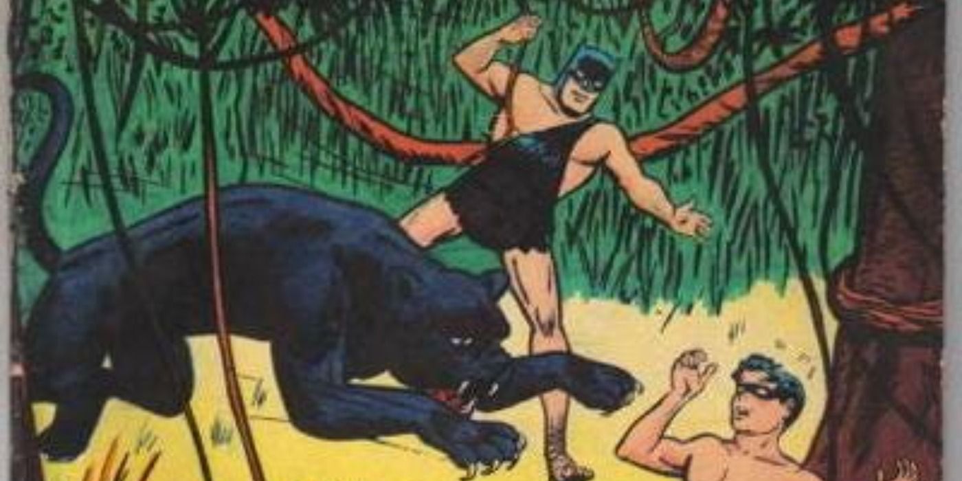 image of Jungle Batman fighting a panther