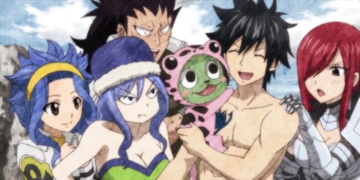 The Fairy Tail Members look at a cat while Juvia gets jealous