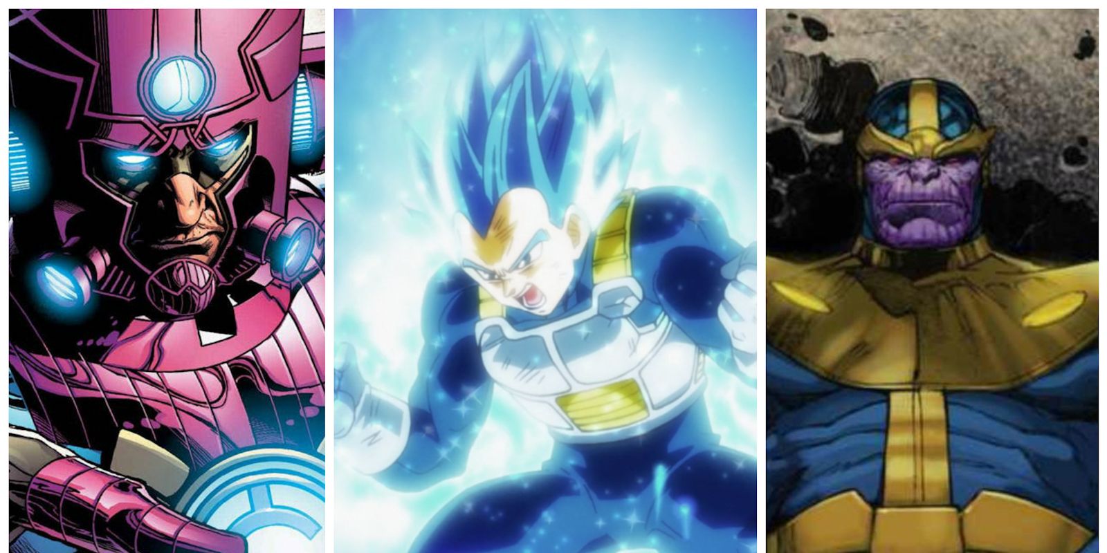 Super Saiyan Blue Vegeta and Marvel Supervillains