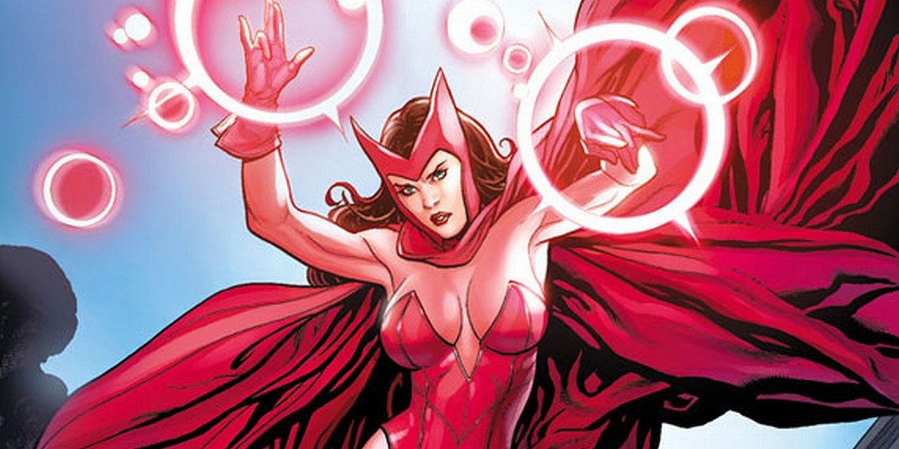 Scarlet Witch using her hex powers in the comics