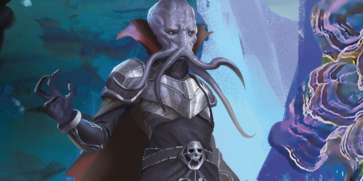 A mind flayer Illithid wearing armor in DnD