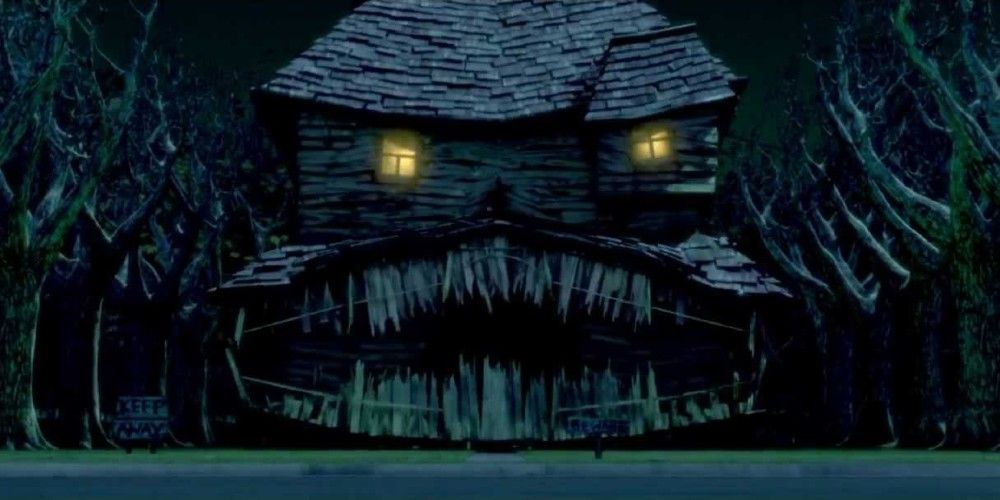 The monster house scowling
