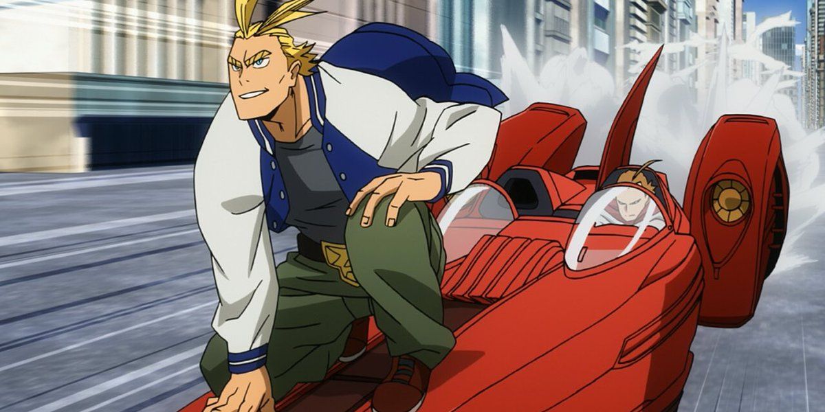 Anime My Hero Academia Young All Might Car Fight Crime