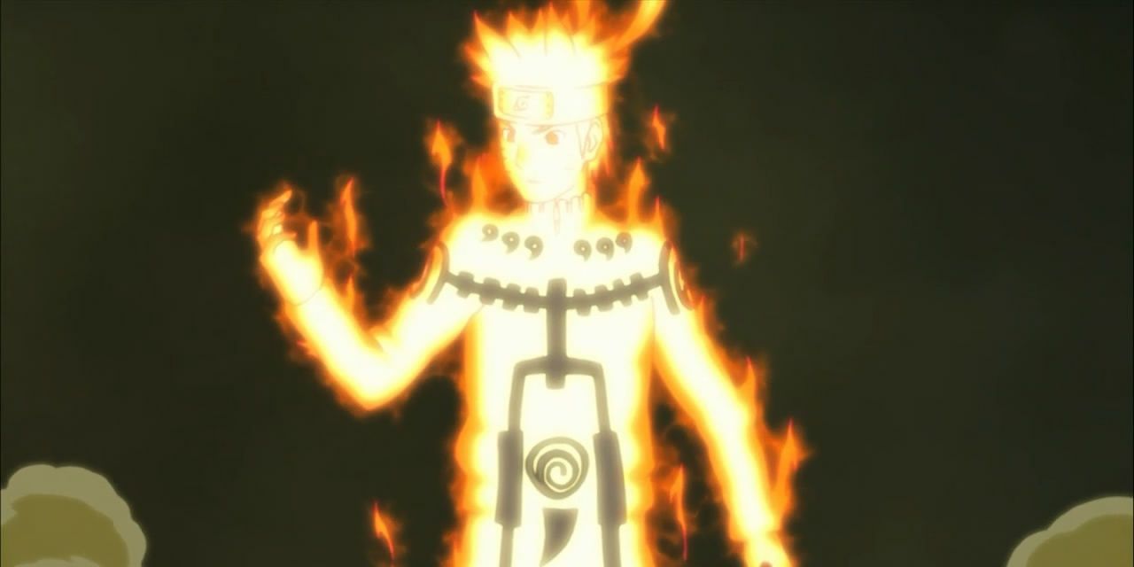 Naruto in his incomplete Nine Tails Chakra Mode