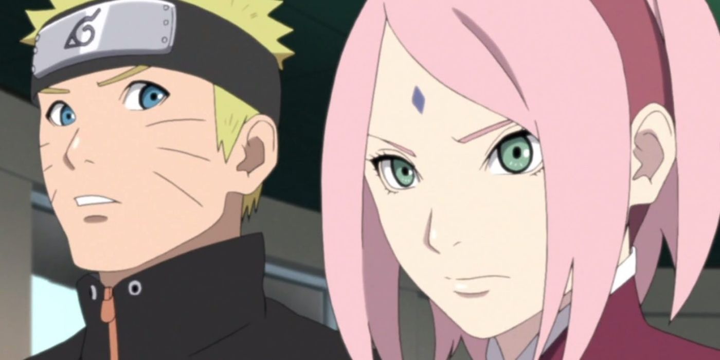 Naruto and Sakura in Naruto.