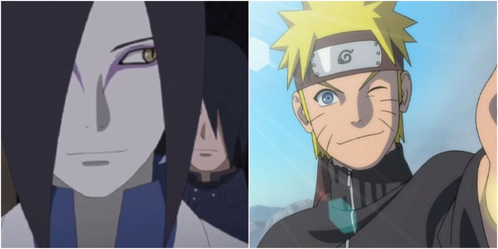 Orochimaru and Naruto split image