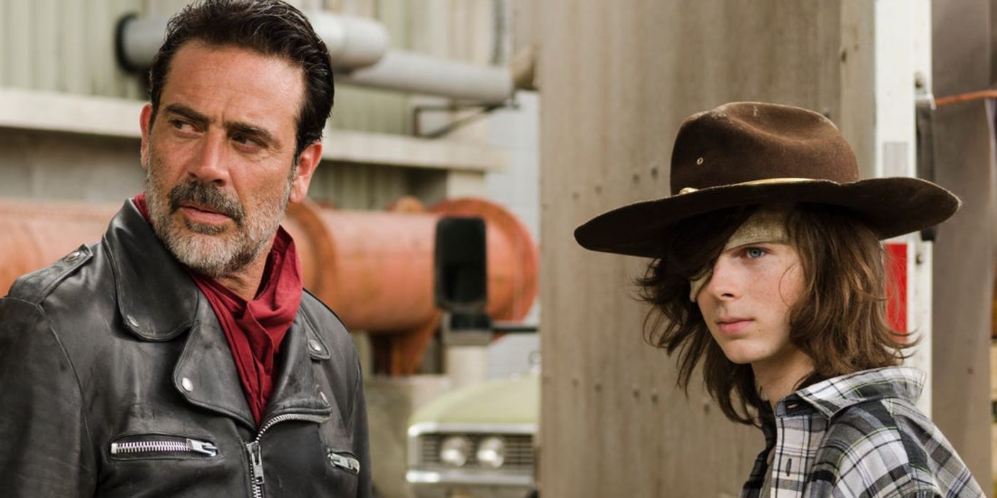 Negan And Carl On The Walking Dead TV Show