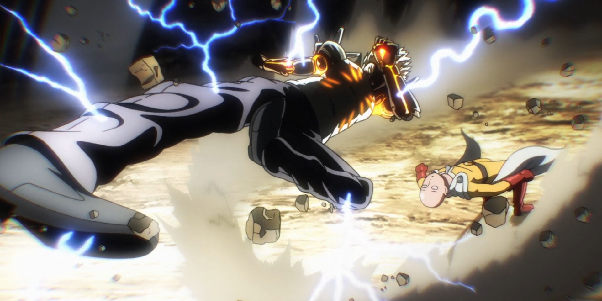 Anime One Punch Man Saitama Fights Genos