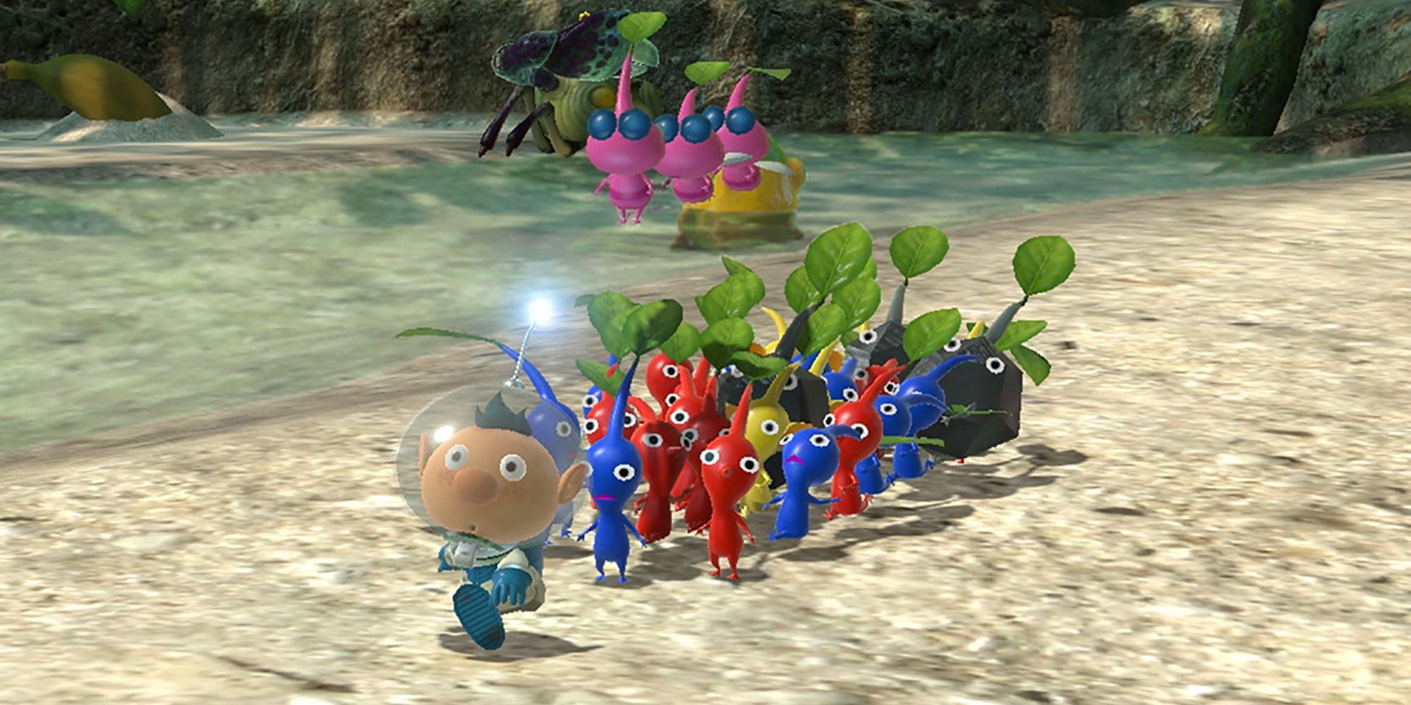 Alph leading a group of Pikmin in Pikmin 3