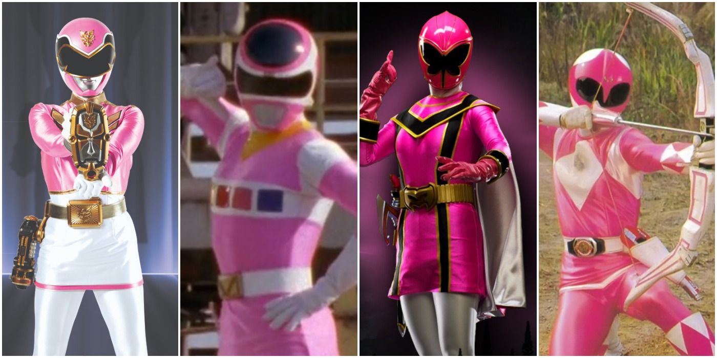Pink Rangers Megaforce In Space Mystic Force Mighty Morphin