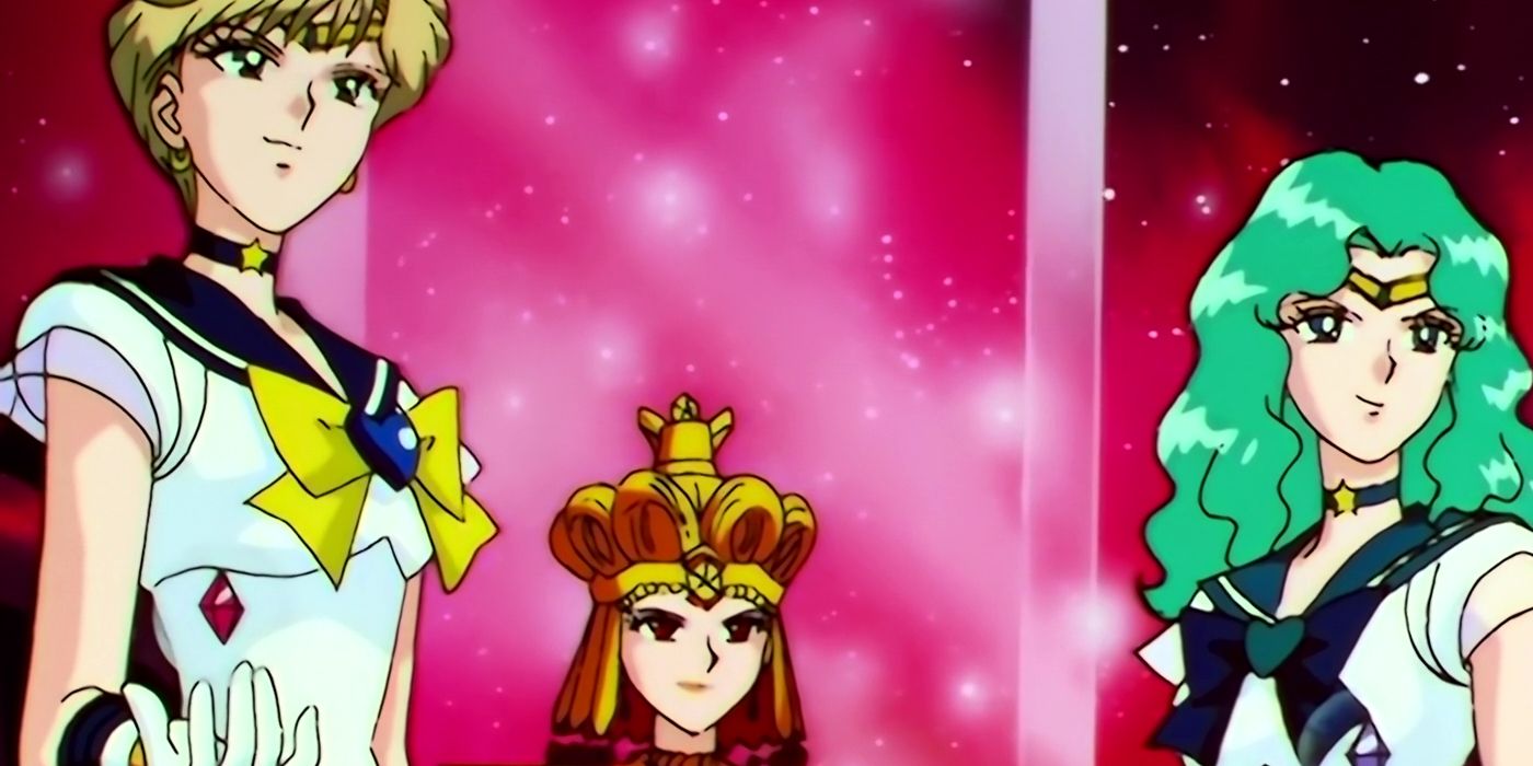 Sailor-Galaxia are served by Sailor Uranus and Neptune on Sailor Moon-Episode-197