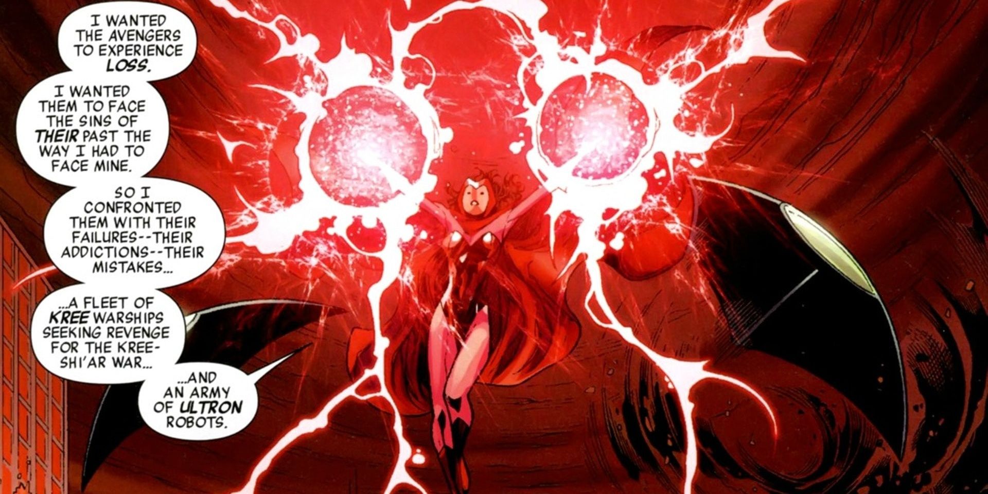 Scarlet Witch Attacking The Avengers In Avengers Disassembled