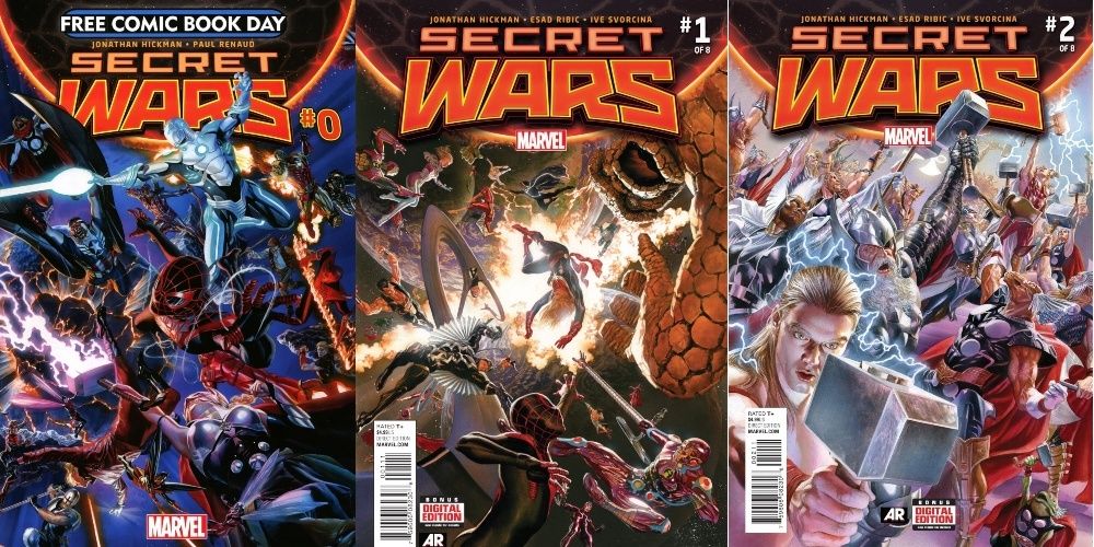 three Secret Wars covers