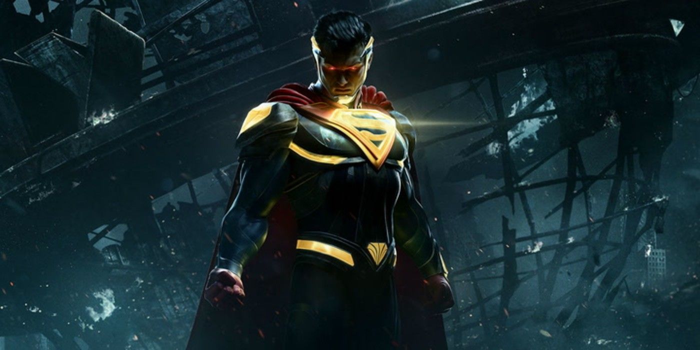 Uma imagem do Superman dando um olhar frio e ameaçador em Injustice 2