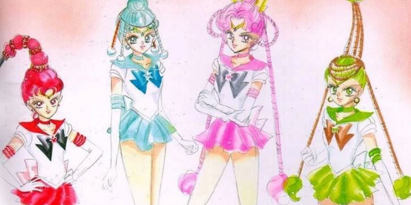 The Amazon Quartet in Sailor Moon: Besu Besu, Cele Cele, Para Para, and Jun Jun.