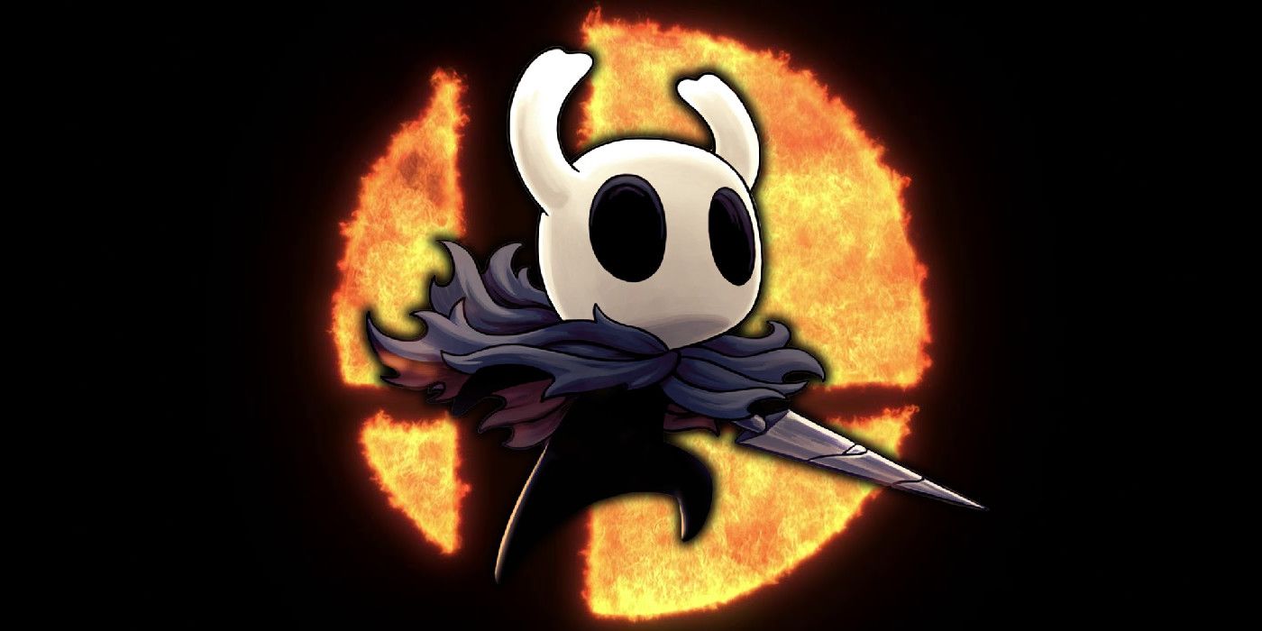 The Hollow Knight brandishes the nail as it soars through the air