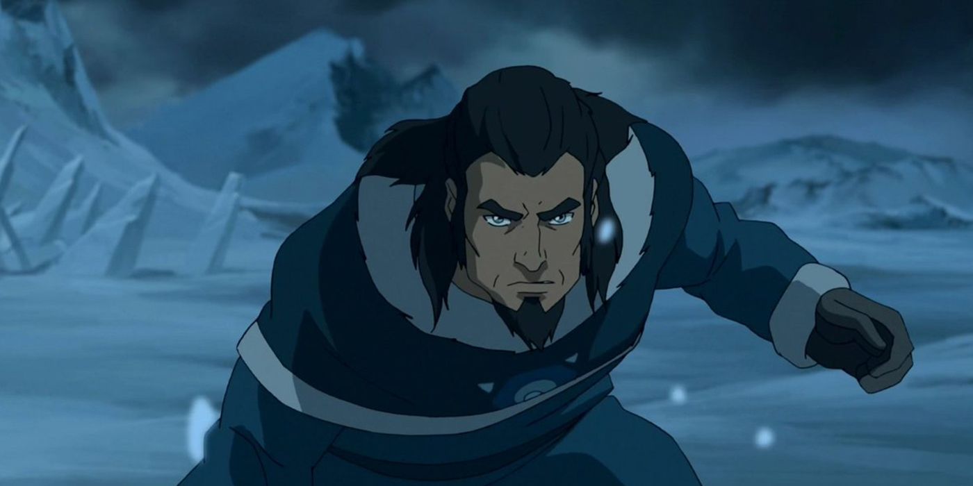 Avatar Korra's father Tonraq is poised to fight. 