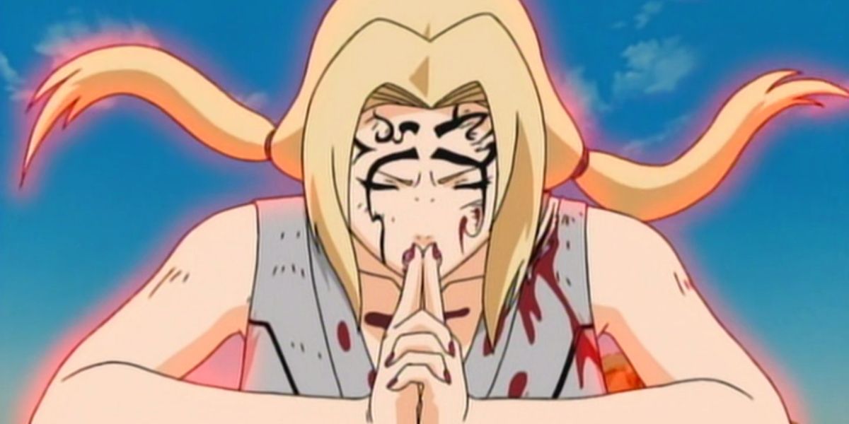 Tsunade using her jutsu in Naruto