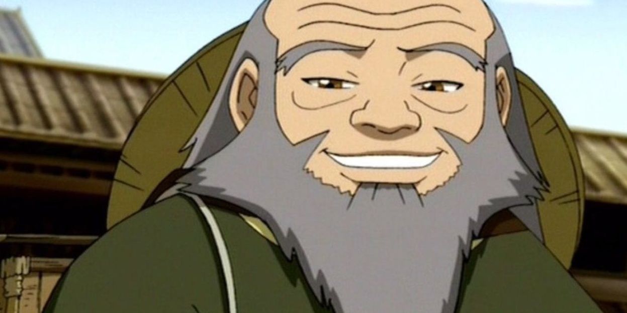 Uncle Iroh with hat and smiling
