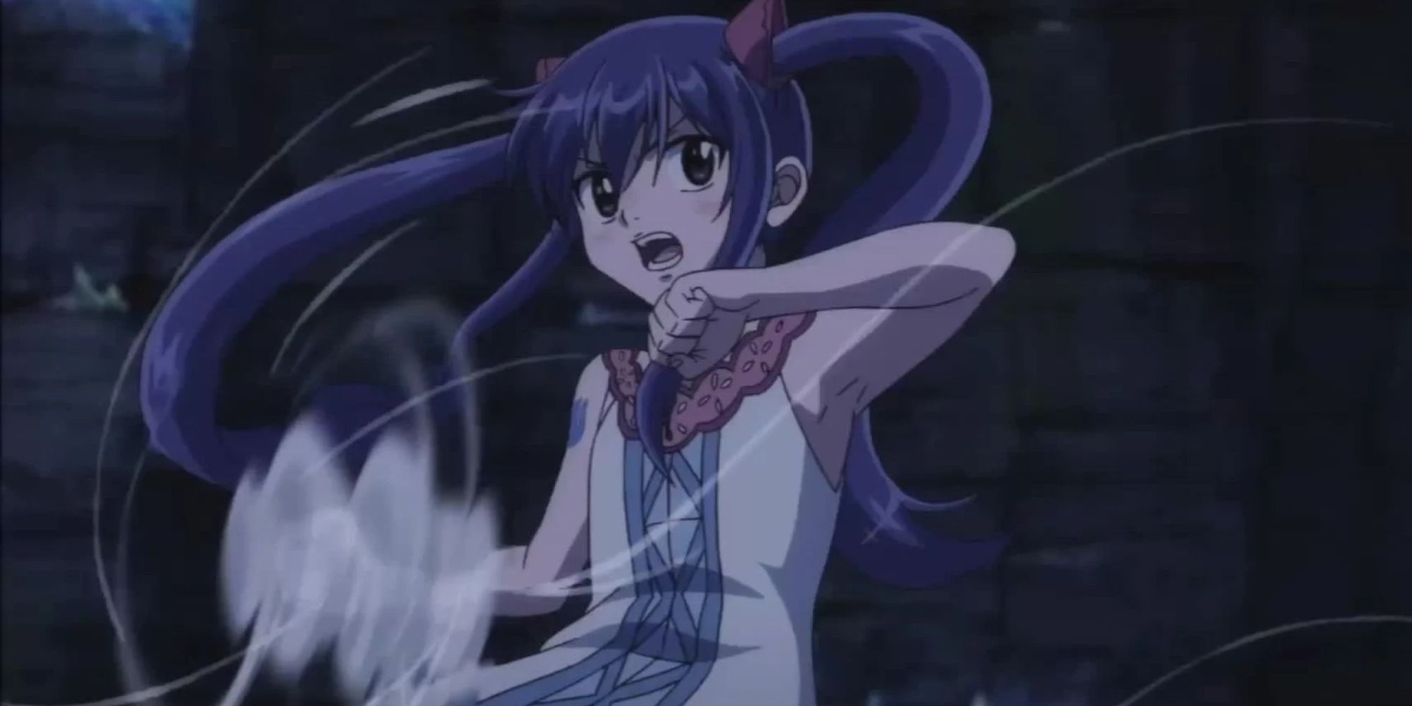 Wendy Marvell using a spell in Fairy Tail
