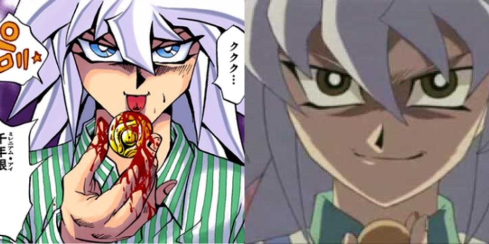 Bakura takes the Millennium Eye from Pegasus