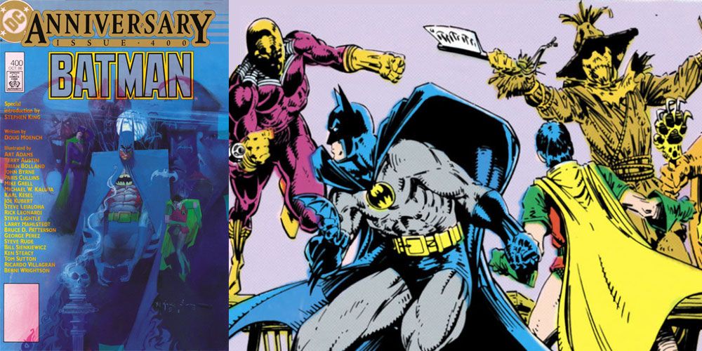 Batman #400 - Art Adams draws Batman and Robin attacked by Black Spider and Scarecrow